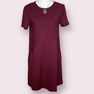 Apt.9 maroon striped shift dress Sz.M